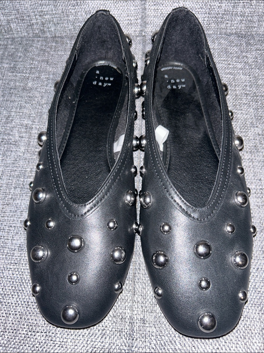 NEW - a new day Black Studded Ballet Flats - Picture 3 of 9